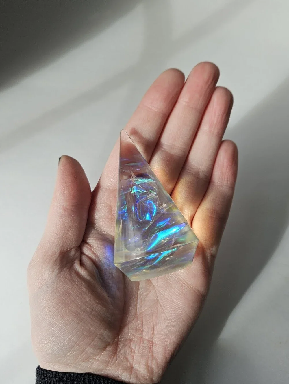 Handmade Iridescent Resin Ring Holder Cone Jewelry Organizer Display Stand
